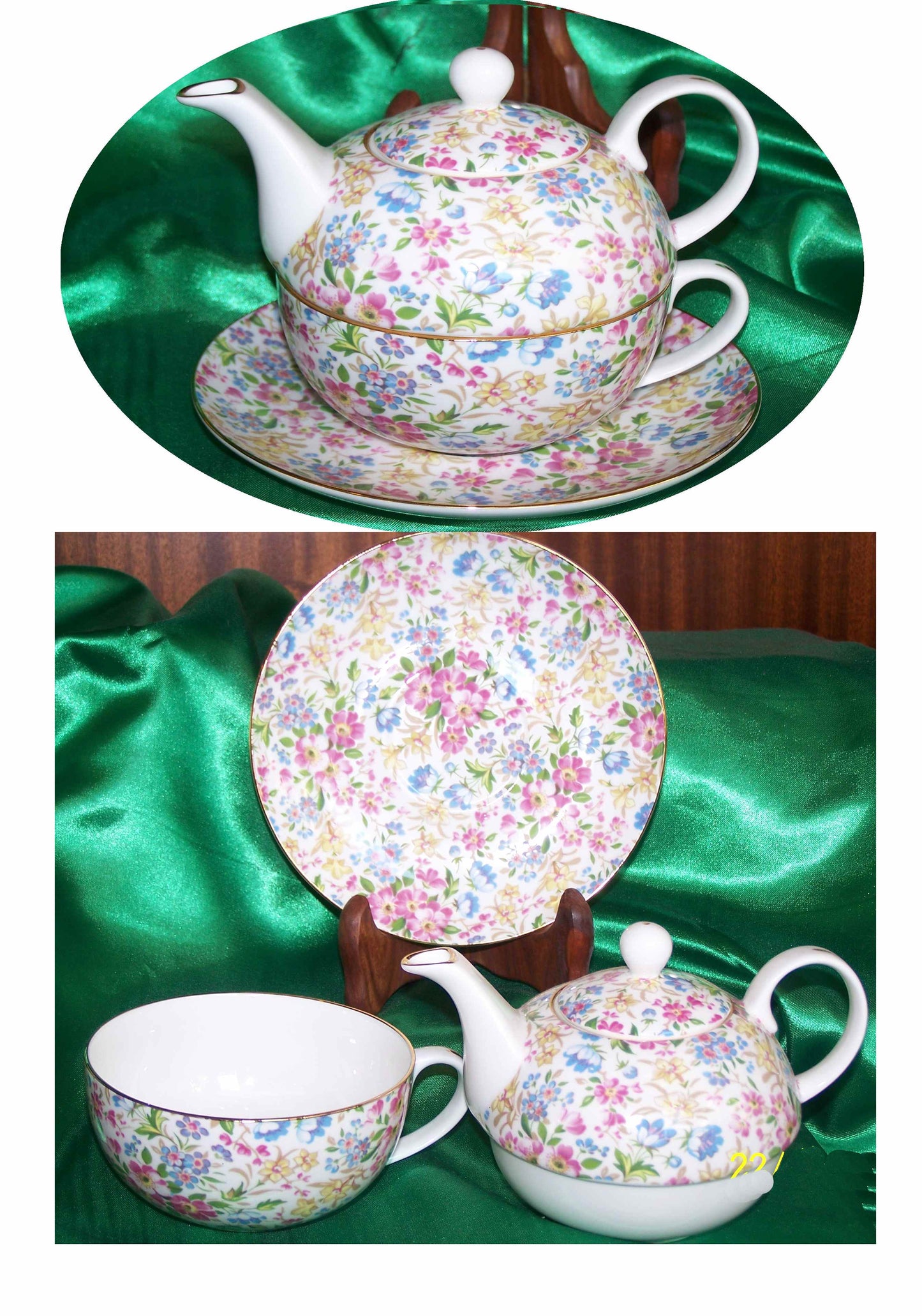 *Tea-for-one in Porcellana Inglese Bone China