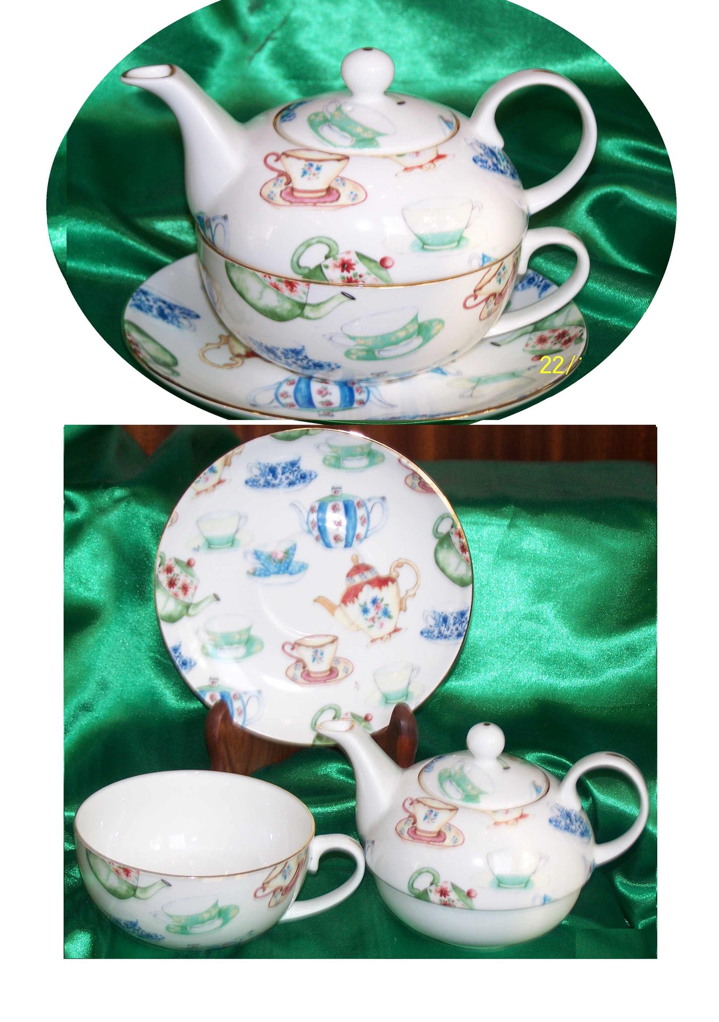*Tea-for-one in Porcellana Inglese Bone China